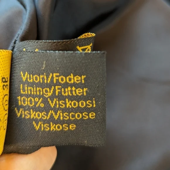 Vintage Friitala Black Leather Pencil Midi Maxi Lined Skirt Size 8 - Picture 12 of 13